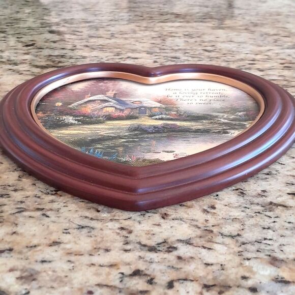 The Bradford Exchange Thomas Kinkrade Home Sweet Home Heart Shape Frame Wall Art - Picture 16 of 16